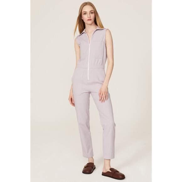 Rivet Utility Boss Lavender Purple Sleeveless Zip Front Collared Jumpsuit Size S - Picture 1 of 15